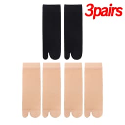 Two Toed Crystal Silk Socks Clear White Black Breathable Cool Stockings Unisex Japanese Men Women Summer Ultra-Thin Tabi Socks
