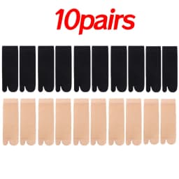 Two Toed Crystal Silk Socks Clear White Black Breathable Cool Stockings Unisex Japanese Men Women Summer Ultra-Thin Tabi Socks