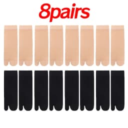 Two Toed Crystal Silk Socks Clear White Black Breathable Cool Stockings Unisex Japanese Men Women Summer Ultra-Thin Tabi Socks