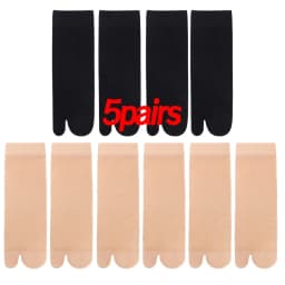 Two Toed Crystal Silk Socks Clear White Black Breathable Cool Stockings Unisex Japanese Men Women Summer Ultra-Thin Tabi Socks