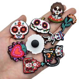 Mexio Day of the Dead PVC shoe Charms Slippers Buckle Fit Wristbands accessories Decoration Bands gift unisex party