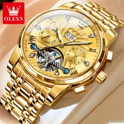 OLEVS 9910 Mens Watch Original Luxury Tourbillon Automatic Mechanical Watche Waterproof Luminous Day-Date Watch With Box Reloj