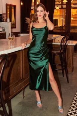 2025 Summer Midi Dresses Adjustable Lace-up Straps Sleeveless Backless Evening Dress Satin Calf-Length Split Beach Party Dress