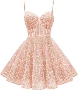 Spaghetti Straps Sequin Homecoming Dress Short Prom Gown with Pockets Evening Party Gowns cocktail dress party mini dresses