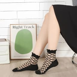 5/10 Pairs Women Lace Mid Tube Crystal Socks Retro Floral Pattern Summer Lightweight Wear-Resistant Breathable Casual Socks