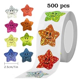 500Pcs Glitter Star Stickers for Kids School Teacher Reward Sticker Cute Party Decor Business Label Scrapbooking Stickers