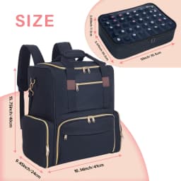 UOZL Nail Polish Organizer Backpack Holds 80 Bottles and a Nail Lamp Supplies with 2 Removable Cases Storage Bag Professional Tr