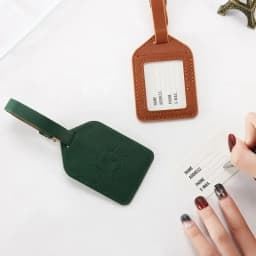 Cute Cat PU Leather Luggage Tag Suitcase Luggage Label Baggage Boarding Bag Portable Name ID Address Holder Travel Accessories
