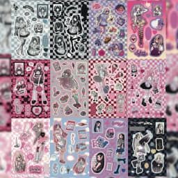 Korean DOMI Sticker Book Inner Page Character Stickers Sweet Cool Cartoon Girl DIY Decoration Handbook Diary Notebook Stickers