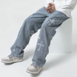 American Harajuku Style Baggy Jeans Y2K Streetwear Striped Denim Pant Men Women Casual Wide Leg Trousers Trendy High Street Pant