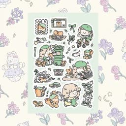 Korean Cute Cartoon Girl Character Handbook Stickers Hand Account Diary Notebook Scrapbook Stationery DIY Decorative Stickers