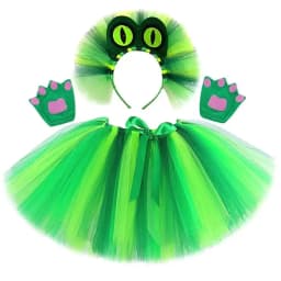 Baby Girls Green Alligator Tutu Skirt Outfit for Kids Dinosaur Halloween Costumes Children Gator Fluffy Ballet Tutus Disguise
