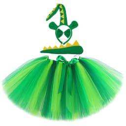 Baby Girls Green Alligator Tutu Skirt Outfit for Kids Dinosaur Halloween Costumes Children Gator Fluffy Ballet Tutus Disguise
