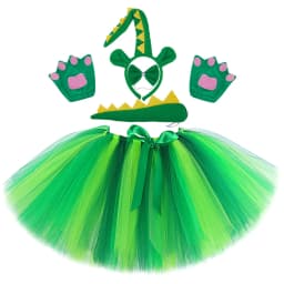 Baby Girls Green Alligator Tutu Skirt Outfit for Kids Dinosaur Halloween Costumes Children Gator Fluffy Ballet Tutus Disguise