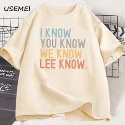 I Know You Know Lee Know T-shirt Men Women Printed Short Sleeve Cotton Tshirt Summer Round Neck Loose Tees Men's Clothes