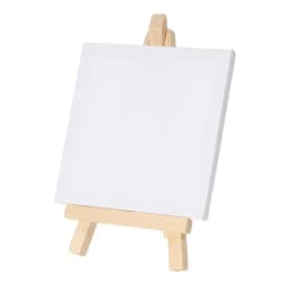 12pcs Artists 5 Inch Mini Easel +3 Inch X3 Inch Mini Canvas Set Painting Kids Craft DIY Drawing Small Table Easel for School