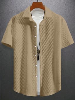 Men's Summer Short Sleeve Shirt Casual Comfortable Button-Up Floral Print Versatile Stylish Collared Leisure Wear 2025
