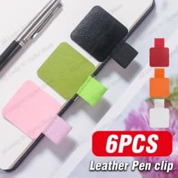 6-1pcs Pen Loops Pencil Holders Self-Adhesive PU Leather Pad for Stylus Pencil Books Notebooks Anti-lost Anti-fall Elastic Loops