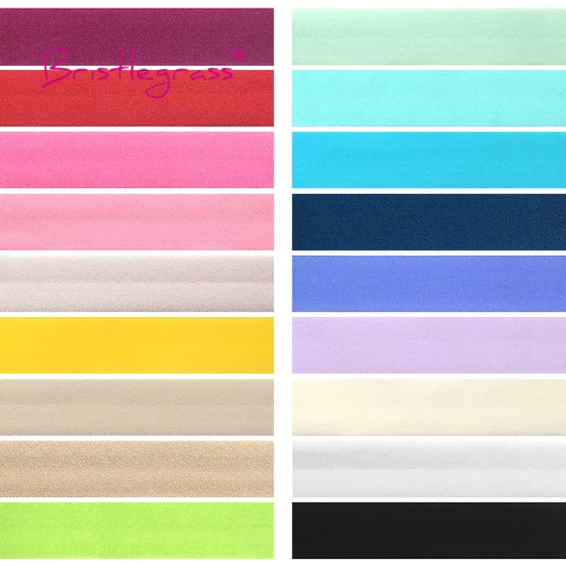 BRISTLEGRASS 2 5 10 Yard 5/8" 15mm Solid Matte Non-Shiny FOE Fold Over Elastics Spandex Band Hair Tie Headband Dress Sewing Trim