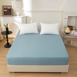 1 piece of solid color bed sheet for bedroom 100%Polyeste Elastic Band Around bedding Fitted Sheet Only (excluding pillowcases)
