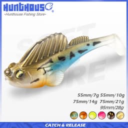 Hunthouse Soft Bait Jig Coated Fishing Lure Sinking All Water 55mm/75mm/95mm Swimbaits For Trout Pike Bass Shad Perch Tackle