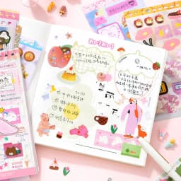 20sheets/lot Kawaii Japanese Wonderful Moments Series Die Cutting Coil Sticker Book DIY Scrapbook Stationery Decoration Kit