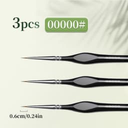 00000 Fine Tip Paint Brush Set for Acrylic, Models, Mini Miniature Detail , Nylon Hair Thin Extra Fine Paintbrushes