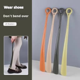 1Pcs Long Handled Shoe Horns 47cm Hanging Ring Shoehorn Pregnant Woman Elderly Shoe Spoon Household Lazy People Shoe Spatula