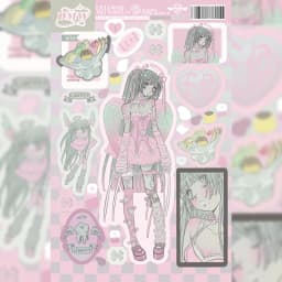 Korean DOMI Cartoon Sweet Cool Girl Character Stickers Hand Account Phone Case Diary Planner Notebook DIY Decorative Stickers