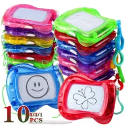 1-10PCS Mini Magnetic Drawing Board Keychain Doodle Pad with Stylus Portable Toy Erasable Writing Board Educational Kids Gift
