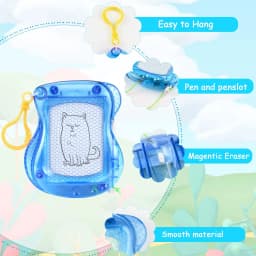 1-10PCS Mini Magnetic Drawing Board Keychain Doodle Pad with Stylus Portable Toy Erasable Writing Board Educational Kids Gift