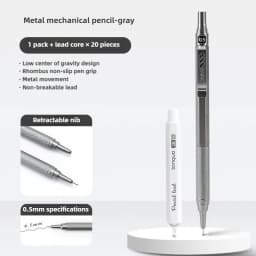 Metal Mechanical Pencil 0.3/0.5/0.7 mm Low Gravity Drawing Automatic HB Pencil Set with Leads Office School Writing Art Supplies