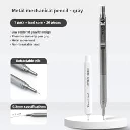 Metal Mechanical Pencil 0.3/0.5/0.7 mm Low Gravity Drawing Automatic HB Pencil Set with Leads Office School Writing Art Supplies