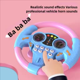 Children's Steering Wheel Toy, Simulated Co-Pilot 360-Degree Rotating Music Steering Wheel, Educational Enlightenment Toy