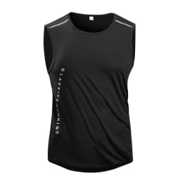 CHRLCK Men's Running Vest Quick Drying Gym Tank Top Men Fitness Sleeveless Shirt Male Mesh Breathable Fitness Sports Vest