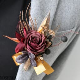 Burgundy Silk Rose Artifical Flowers Men Groom Boutonniere Bridesmaid Wrist Corsage Boutonnière Marriage Decoration