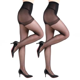 1/6 Pairs Plus Size 20D Black Sheer Tights Women High Waist Summer Ultra Thin Pantyhose Black Nylon Stockings Reinforced Toe
