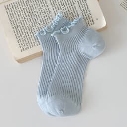 Socks For Women Summer New Plain Casual Daily Sweet Ruffle Socks Thin Breathable Hollow Out Fashion Frilly Female Short Socks