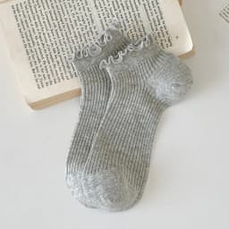 Socks For Women Summer New Plain Casual Daily Sweet Ruffle Socks Thin Breathable Hollow Out Fashion Frilly Female Short Socks