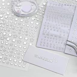3pcs Silver Star Stickers DIY Scrapbooking Journal Album Decor Stickers Aesthetic Letters Starburst Stickers Korean Stationery