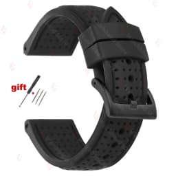 Premium Silicone Watch Band Waterproof Soft Rubber Strap 20mm 22mm 24mm Breathable Watch Strap Replacement for Universal Watch