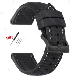 Premium Silicone Watch Band Waterproof Soft Rubber Strap 20mm 22mm 24mm Breathable Watch Strap Replacement for Universal Watch