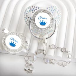 Bling Princess Pacifier With Gem Luxury Weaning Pacifier Baby Nipple With Chain Clip Newborn Prince Baby Dummy Soother