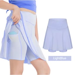 Girls Tennis Athletic Skirt with Side Pocket Shorts High Waist Active Skort for Girls Kids Teen FW103
