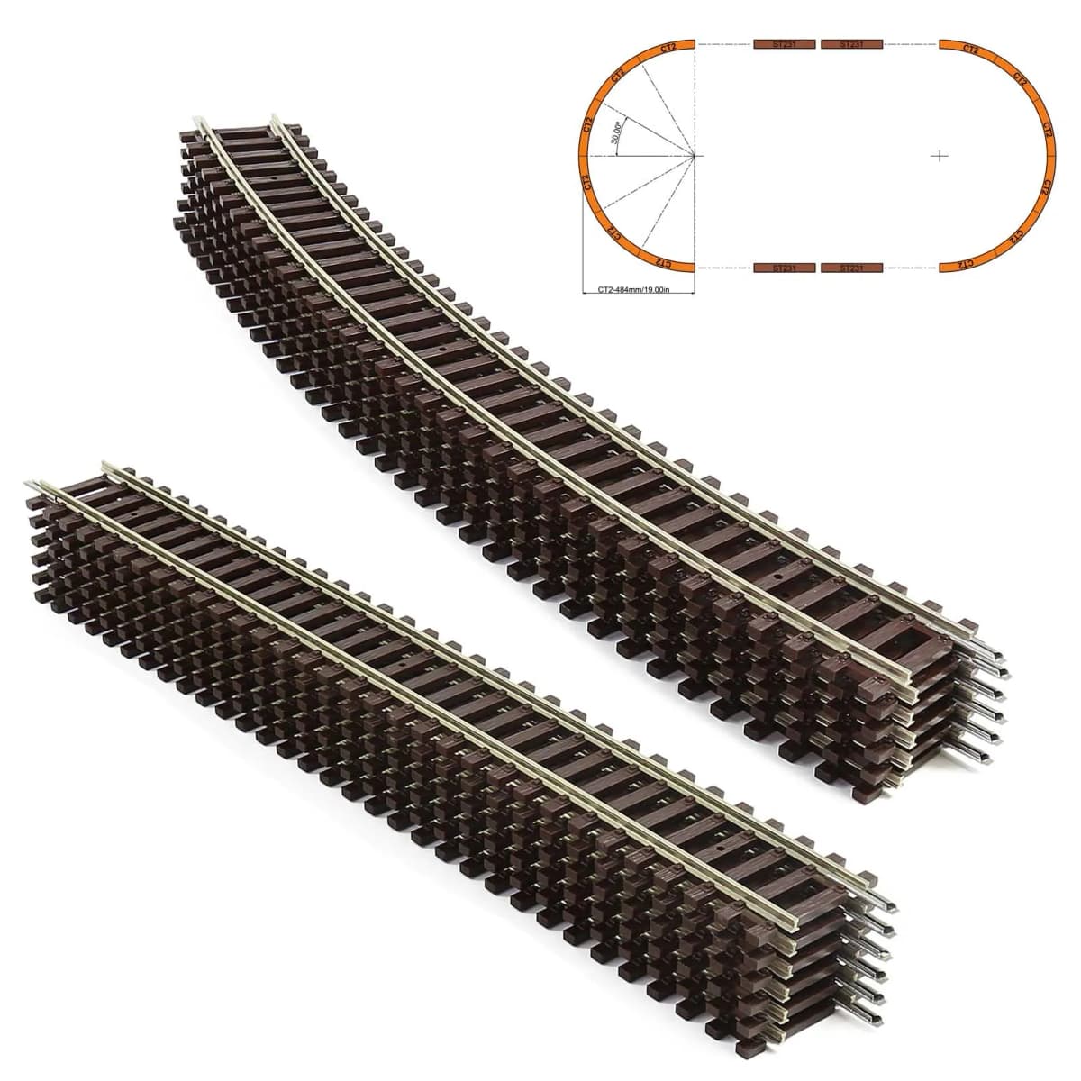 Evemodel Model Trains HO Scale 1:87 Straight Curved Track Copper-Nickel Rail Code 100