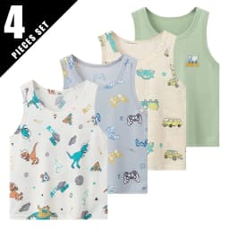 1/3/4 Pcs Children's Four Seasons Thin Solid Color Joker Vest Boy Loose And Comfortable Bottoming Shirt Girl Sweet And Lovely T