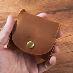Leather Snap Closure Wallet Mini Coin Purse Money Bag Vintage Key Holder