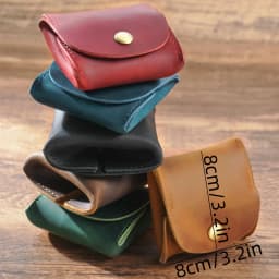 Leather Snap Closure Wallet Mini Coin Purse Money Bag Vintage Key Holder