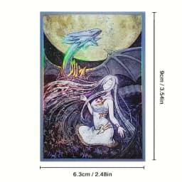 63x90mm 50PCS Holographic Card Sleeves, Anime Card Sleeves for Game Cards/ YGO Card Collection Player's Favorite Cartoon Sleeves