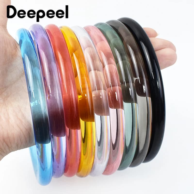 2/4/10Pcs 10cm Acrylic O Ring Handle for Bag Transparent Plastic Handbag Decorative Handles Resin Rings DIY Bags Accessories